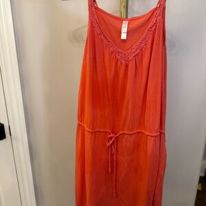 Gilligan & O'Malley Coral Lace Trim Pajama Dress